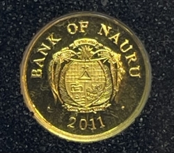 Золотая монета 5 долларов "Висент Ван Гог 1853-1890" Науру, 2011г., ПРУФ, 0,5г.,Au 999 